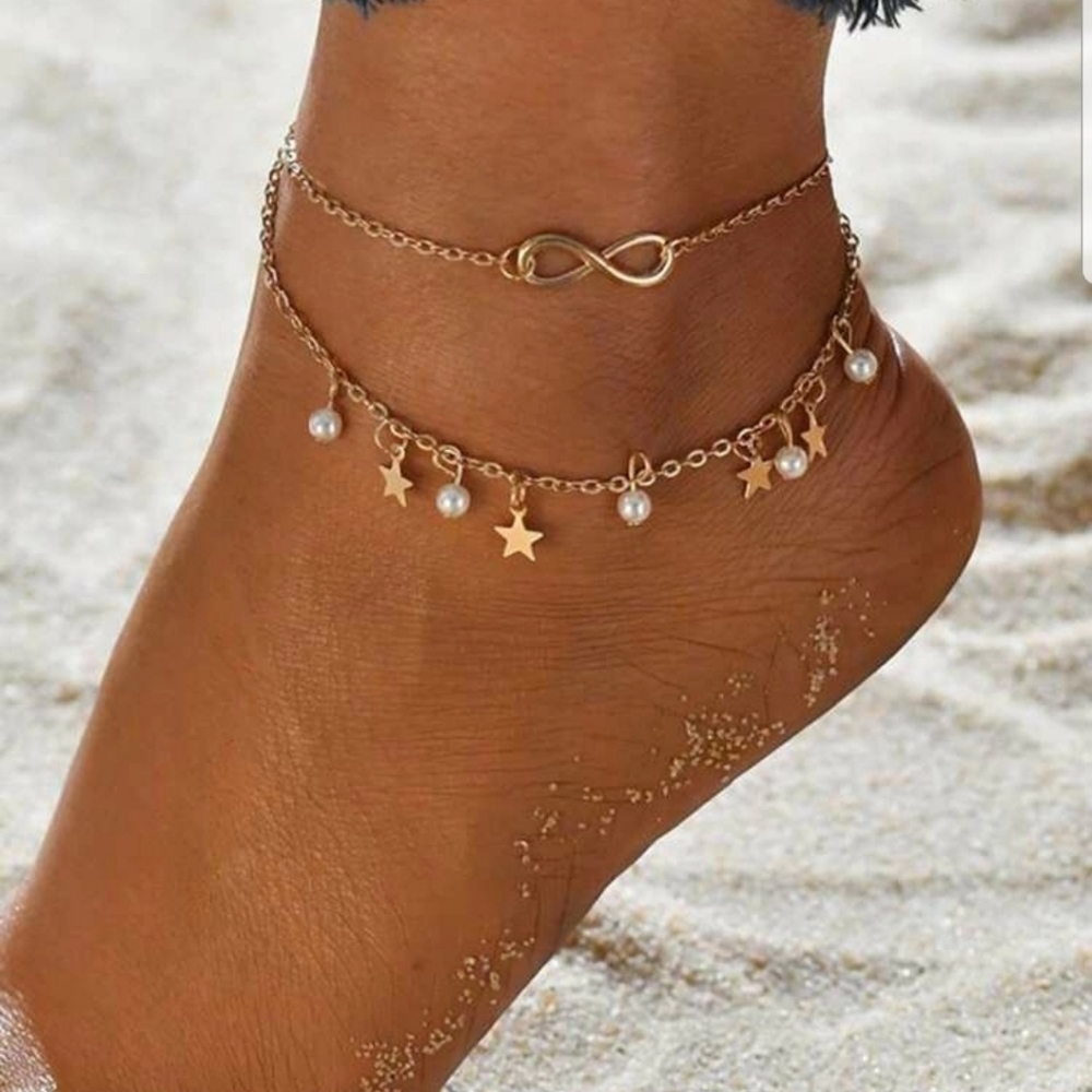Star & Infinity Layered Anklet